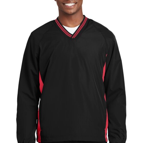 Tipped V Neck Raglan Wind Shirt Thumbnail