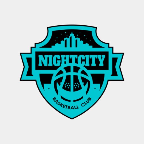 Night city Basketball club logo template Thumbnail