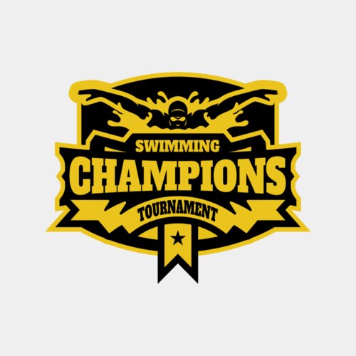 Champions Swimming Tournament logo template Thumbnail