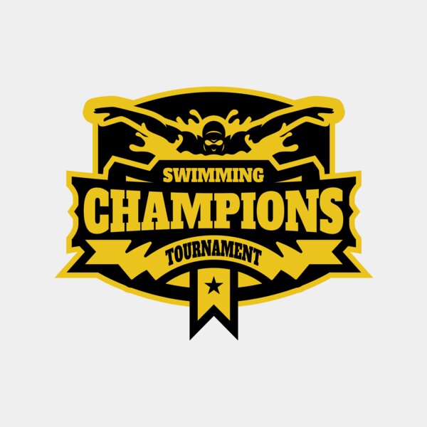 Champions Swimming Tournament logo template Thumbnail