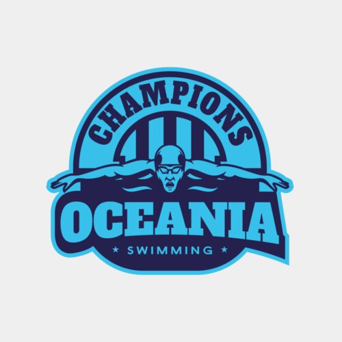 Oceania Champions Swimming logo template Thumbnail