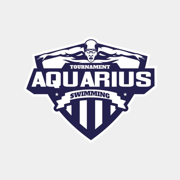Aquarius Swimming Tournament logo template Thumbnail