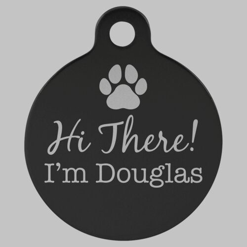 Personalized Aluminum Round Pet Tag - Large Thumbnail