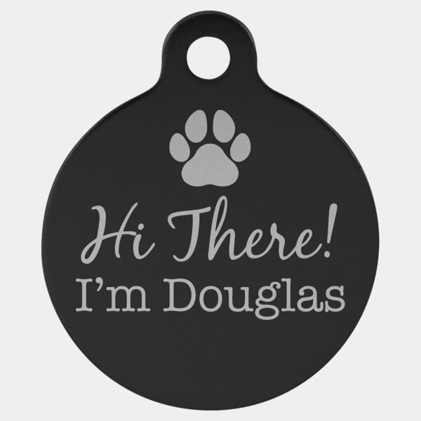Personalized Aluminum Round Pet Tag - Large Thumbnail
