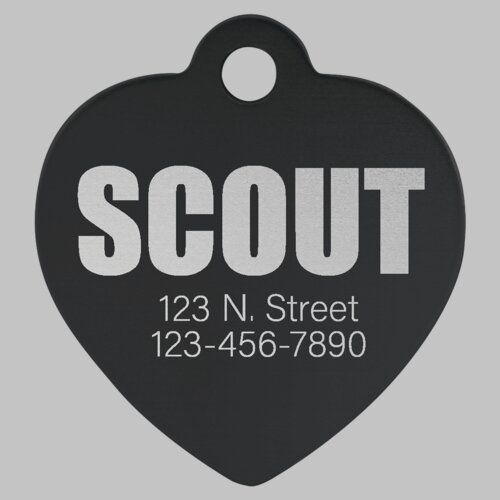 Personalized Aluminum Heart Pet Tag - Large Thumbnail