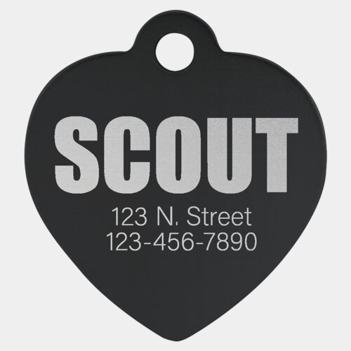 Personalized Aluminum Heart Pet Tag - Large Thumbnail