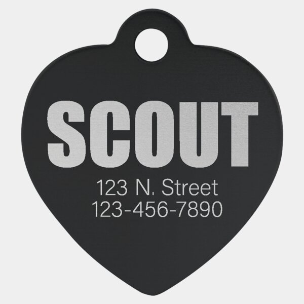 Personalized Aluminum Heart Pet Tag - Large Thumbnail