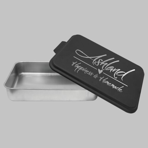 Personalized 9" x 13" Aluminum Cake Pan with Black Lid Thumbnail