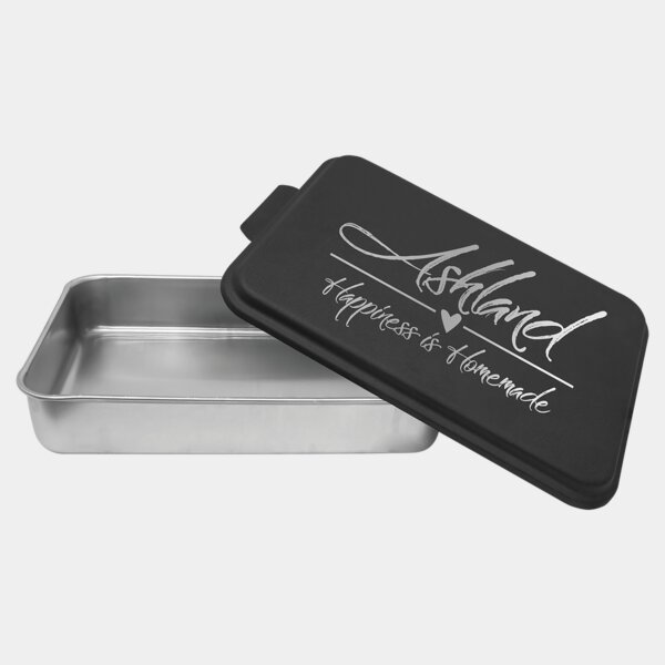 Personalized 9" x 13" Aluminum Cake Pan with Black Lid Thumbnail