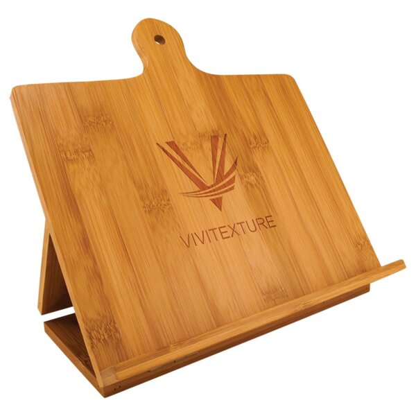Personalized 10 1/4" x 10 1/2" Bamboo Standing Chef's Easel Thumbnail