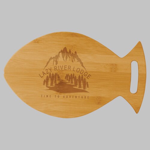Personalized 14" x 8 1/2" Bamboo Fish Shaped Cutting Board Thumbnail