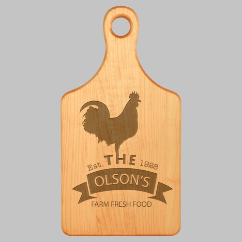 Personalized 13 1/2" x 7" Maple Paddle Shaped Cutting Board Thumbnail
