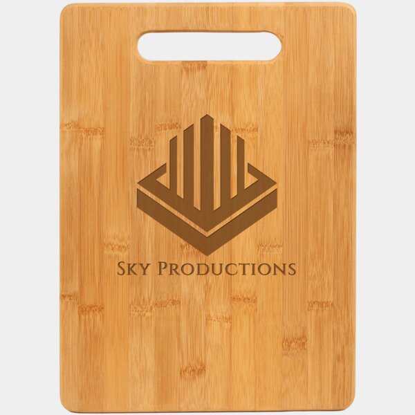 Personalized 13 3/4" x 9 3/4" Bamboo Rectangle Cutting Board Thumbnail