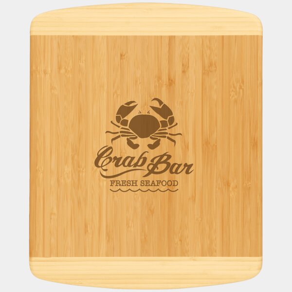 Personalized 13 1/2" x 11 1/2" Bamboo 2-Tone Cutting Board Thumbnail