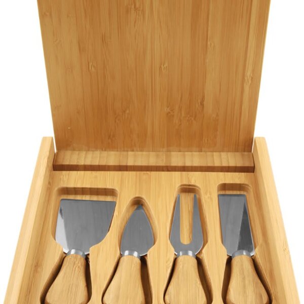 Personalized 8" x 8" Bamboo Cheese Set with 4 Tools Thumbnail