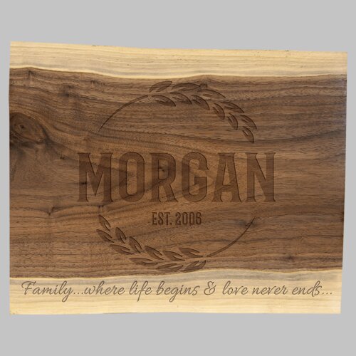 Personalized 11 1/2"x 8 3/4" Black Walnut Cutting and Charcuterie Board Thumbnail