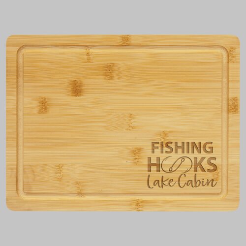 Personalized 11 1/2" x 8 3/4" Bamboo Cutting Board with Drip Ring Thumbnail