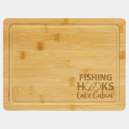 Personalized 11 1/2" x 8 3/4" Bamboo Cutting Board with Drip Ring Thumbnail