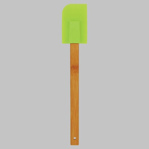 Personalized 11 3/4" Green Silicone Spatula with Bamboo Handle Thumbnail