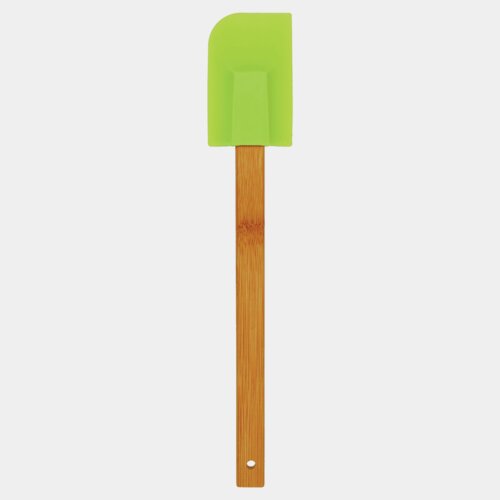Personalized 11 3/4" Green Silicone Spatula with Bamboo Handle Thumbnail