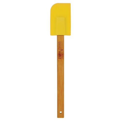 Personalized 11 3/4" Yellow Silicone Spatula with Bamboo Handle Thumbnail