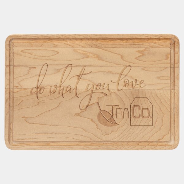 Personalized 9" x 6" Maple Cutting Board with Drip Ring Thumbnail