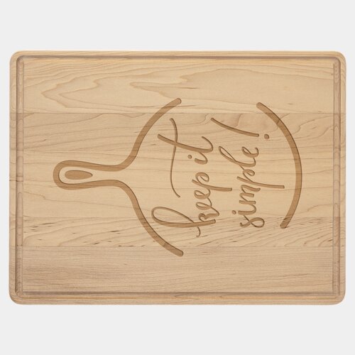 Personalized 11 1/2" x 8 3/4" Maple Cutting Board with Drip Ring Thumbnail