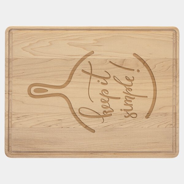 Personalized 11 1/2" x 8 3/4" Maple Cutting Board with Drip Ring Thumbnail