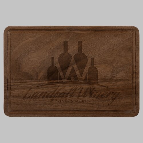 Personalized 9" x 6" Walnut Cutting Board with Drip Ring Thumbnail