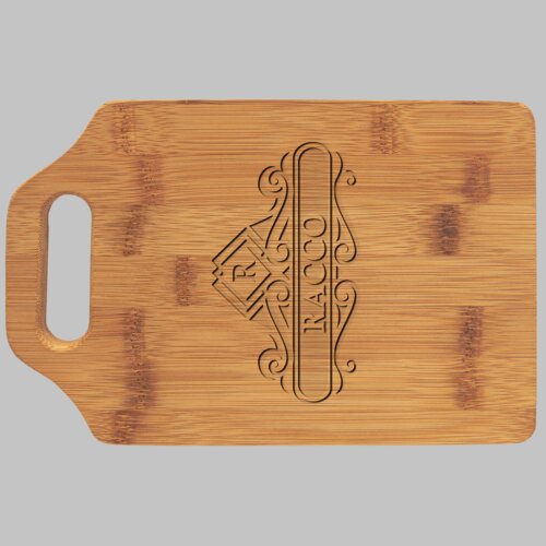 Personalized 9" x 6" Bamboo Cutting Board with Handle Thumbnail