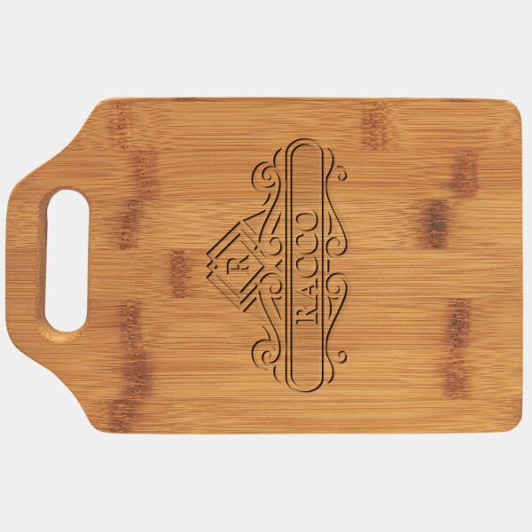 Personalized 9" x 6" Bamboo Cutting Board with Handle Thumbnail
