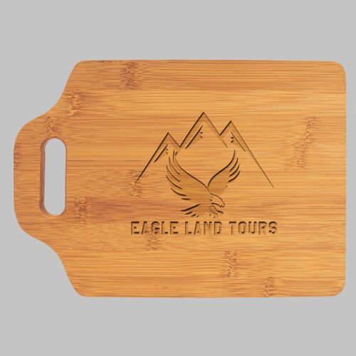 Personalized 11" x 7 3/4" Bamboo Cutting Board with Handle Thumbnail