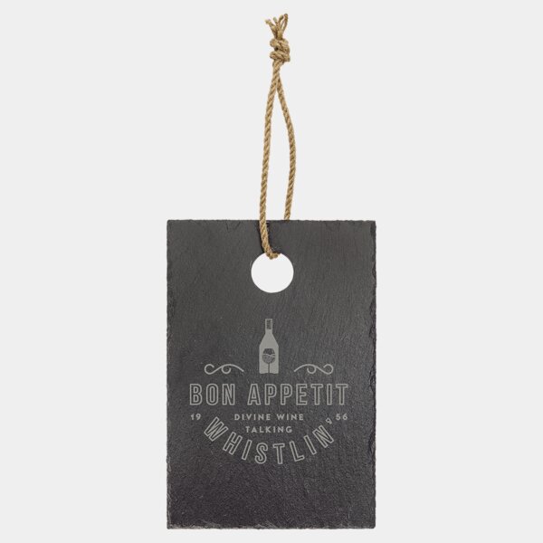 Personalized 9" x 6" Rectangle Slate Cutting Board with Hanger String Thumbnail