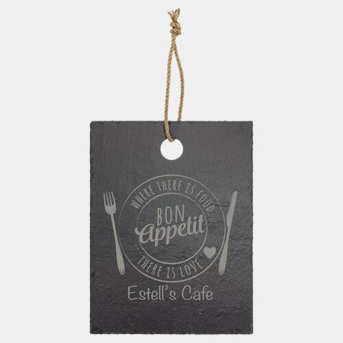 Personalized 11 1/2" x 8 3/4" Rectangle Slate Cutting Board with Hanger String Thumbnail