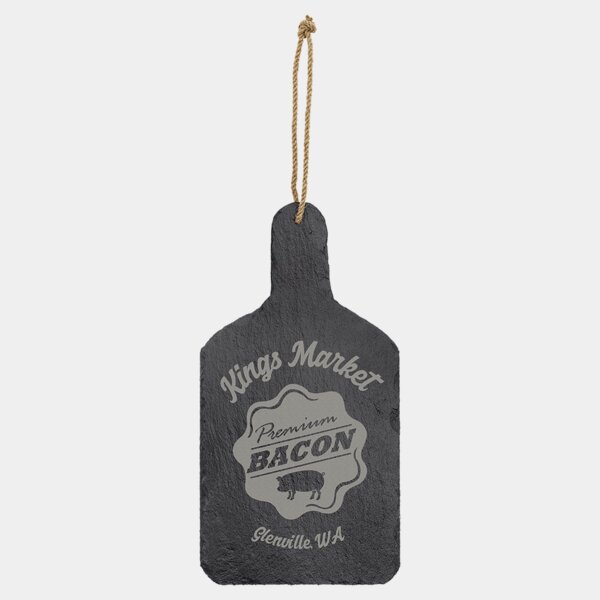 Personalized 13 1/2" x 7" Rectangle Slate Cutting Board with Hanger String Thumbnail