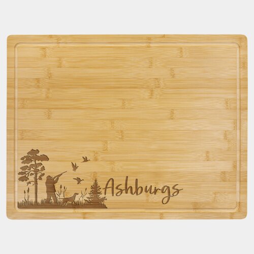 Personalized 19 3/4" x 15" Bamboo Cutting Board with Drip Ring Thumbnail