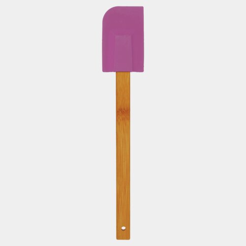 Personalized 11 3/4" Purple Silicone Spatula with Bamboo Handle Thumbnail