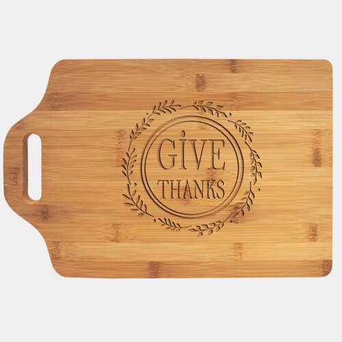 Personalized 15" x 10 1/4" Bamboo Cutting Board with Handle Thumbnail