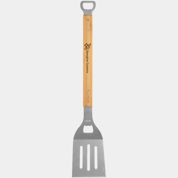Personalized 19 1/4" Bamboo Barbeque Spatula with Bottle Opener Thumbnail