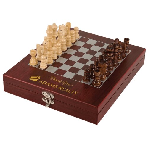 Personalized Rosewood Finish Chess Set Thumbnail