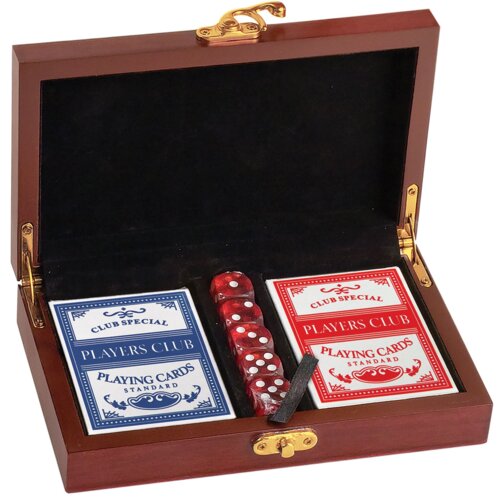 Personalized Rosewood Finish Card and Dice Set Thumbnail