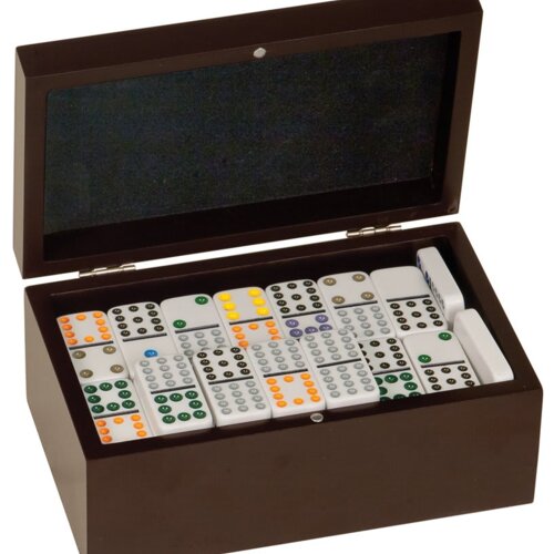 Personalized Rosewood Finish Double Twelves Dominos Set with 91 Dominos Thumbnail