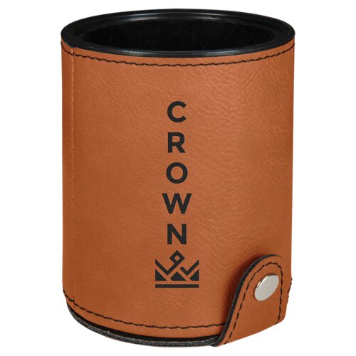 Personalized Rawhide Laserable Leatherette Dice Cup with 5 Dice Thumbnail