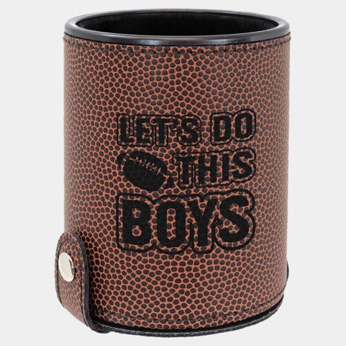 Personalized Football Laserable Leatherette Dice Cup with 5 Dice Thumbnail