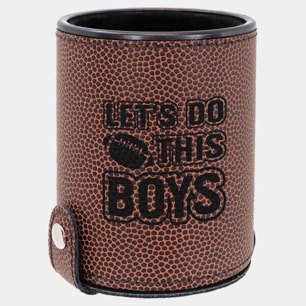 Personalized Football Laserable Leatherette Dice Cup with 5 Dice Thumbnail