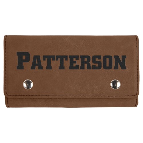 Personalized Dark Brown Laserable Leatherette Card & Dice Set Thumbnail