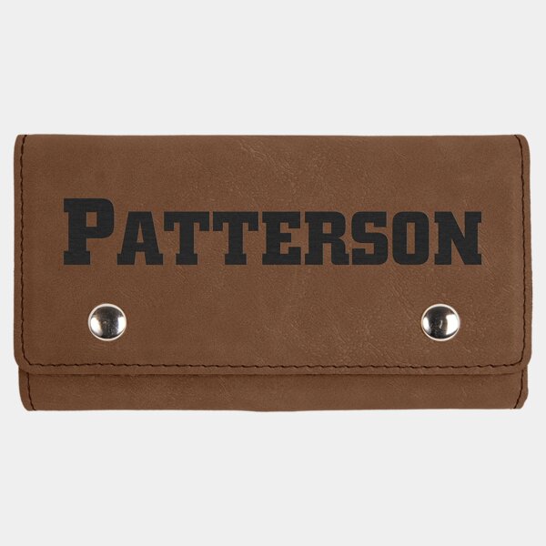 Personalized Dark Brown Laserable Leatherette Card & Dice Set Thumbnail
