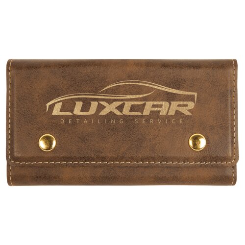 Personalized Rustic/Gold Laserable Leatherette Card & Dice Set Thumbnail