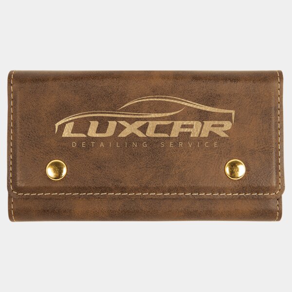 Personalized Rustic/Gold Laserable Leatherette Card & Dice Set Thumbnail