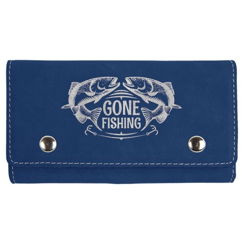 Personalized Blue/Silver Laserable Leatherette Card & Dice Set Thumbnail